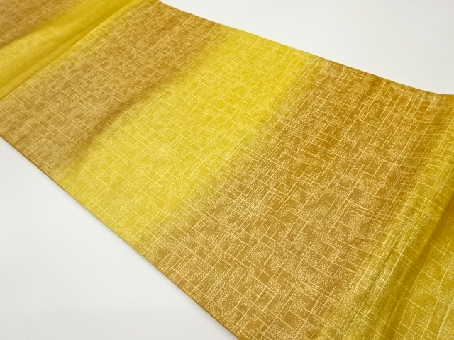 横段に格子模様織出し袋帯